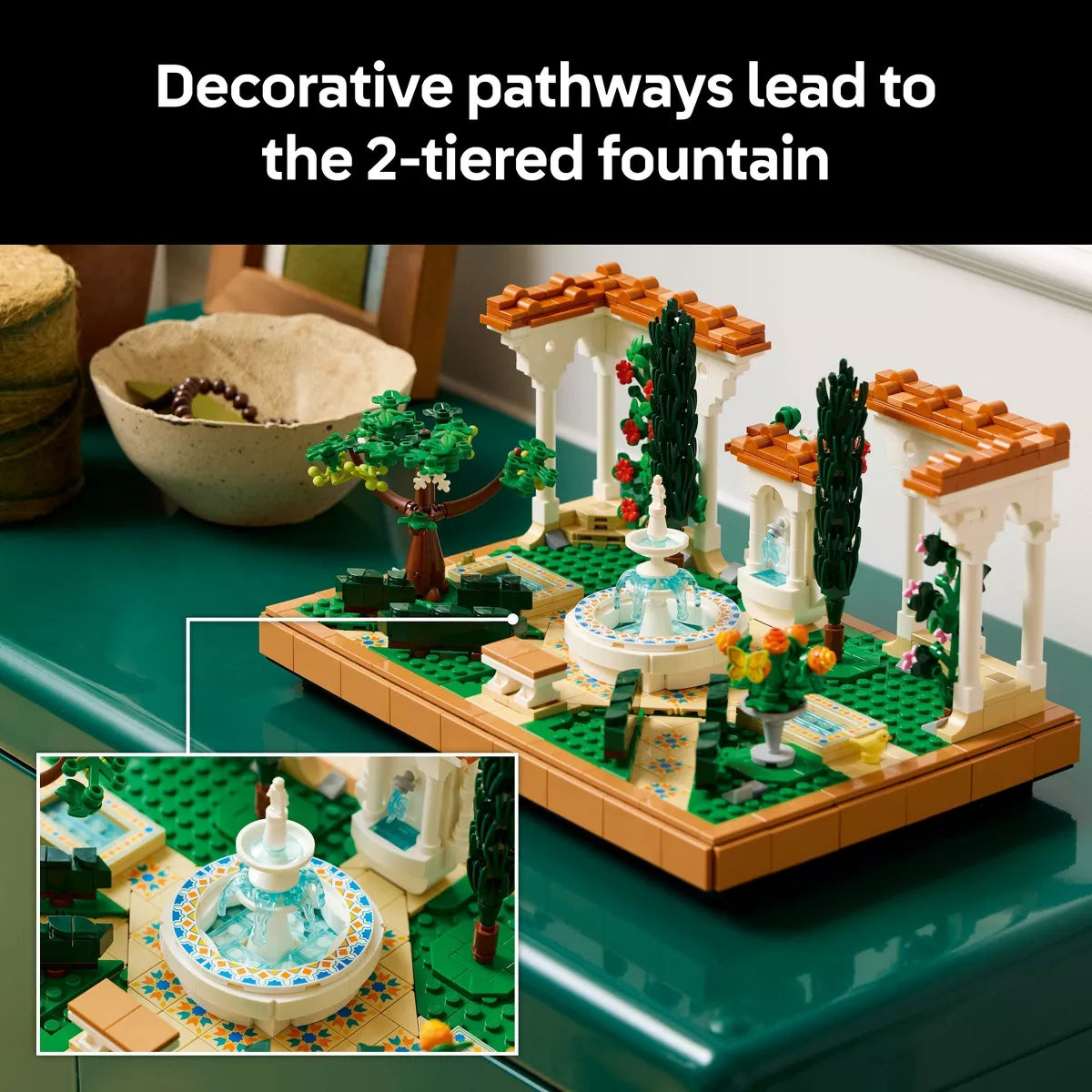 LEGO Icons Fountain Garden Building Set, DIY Kit for Adults 10359