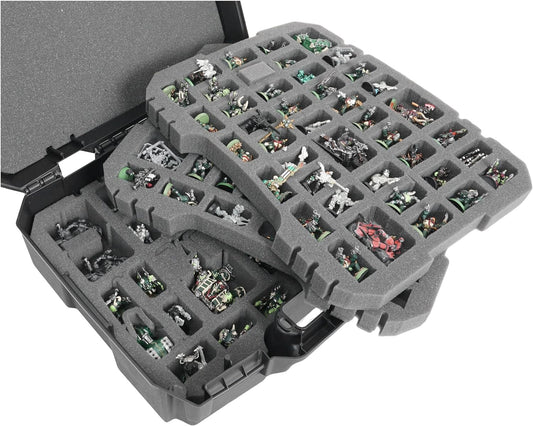 Case Club 134+ Miniature Figurine Hard Shell Carrying Case - Fits Warhammer 40K,