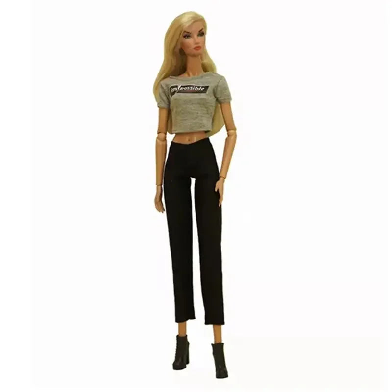 1/6 BJD Clothes for Barbie Doll Outfits Shirt Crop Tops Trousers Pants 11.5" Dolls Accessories for Barbie Clothes Kids Toys Gift