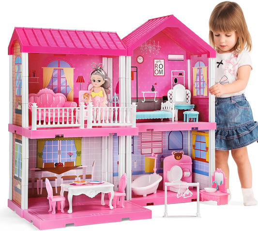 Casa Mansion De Muñecas Barbie Para Niñas Con Accesorios Incluidos 4 Habitacione