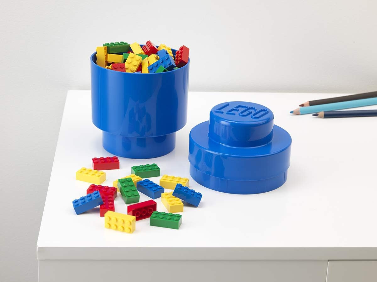 ROOM Copenhagen,  round Brick 1 - Stackable Storage Solution - Bright Blue