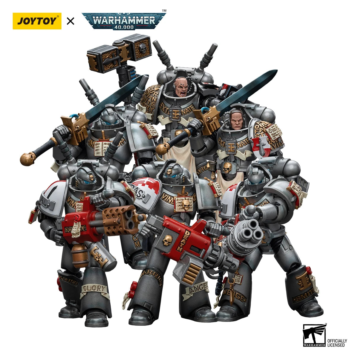 JOYTOY Warhammer 40K 1/18 Action Figures Anime 12Cm Grey Knights Interceptor Squad Strike Squad Collection Model Toys