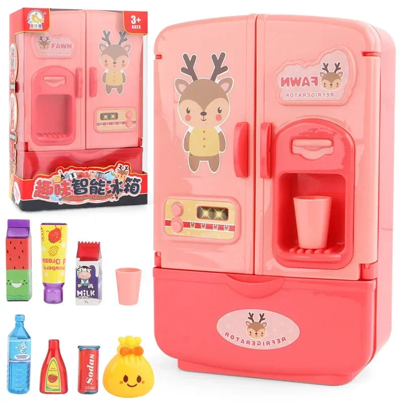 Mini Doll Fridge Fashion Furniture Kitchen Refrigerator for Barbie Accessories for Doll Dream House Play Toys Kids Pretend Play