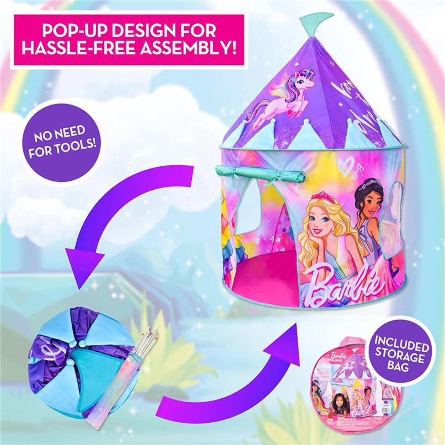 Sunny Days - Barbie Pop up Castle Dreamtopia Pink Princess Play Tent