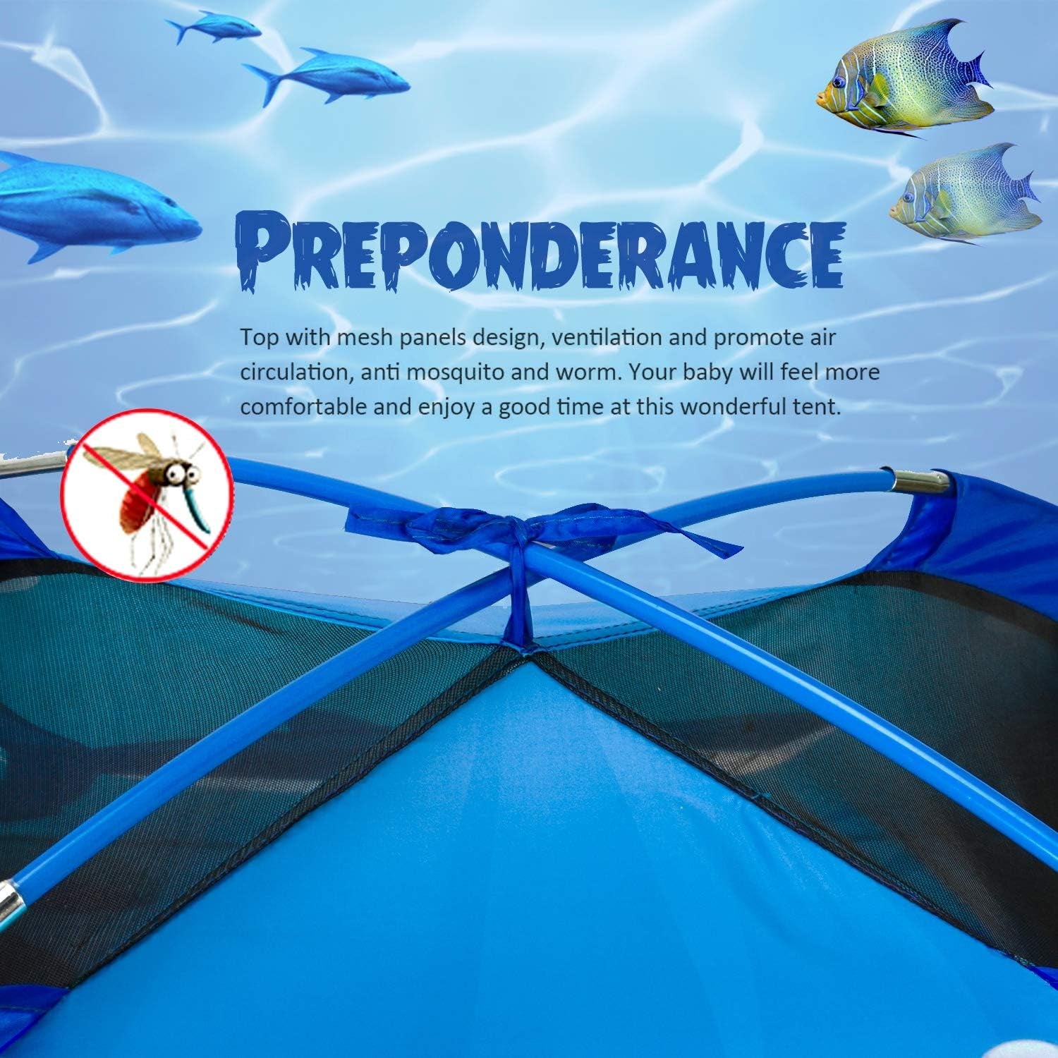 Kids Play Tent Playhouse-48”X48”X42” Ocean Tent Indoor Outdoor Tents for Kids Portable Ocean Animals Toys Tents for Boys Girls Imaginative Camping Games Kid’S Gift