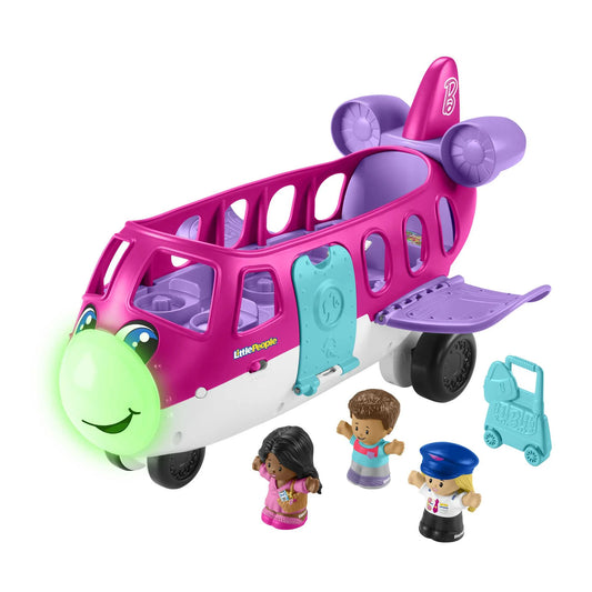 Barbie Toy Airplane with Lights Music and 3 Figures, Little Dream Plane, Toddler Toys