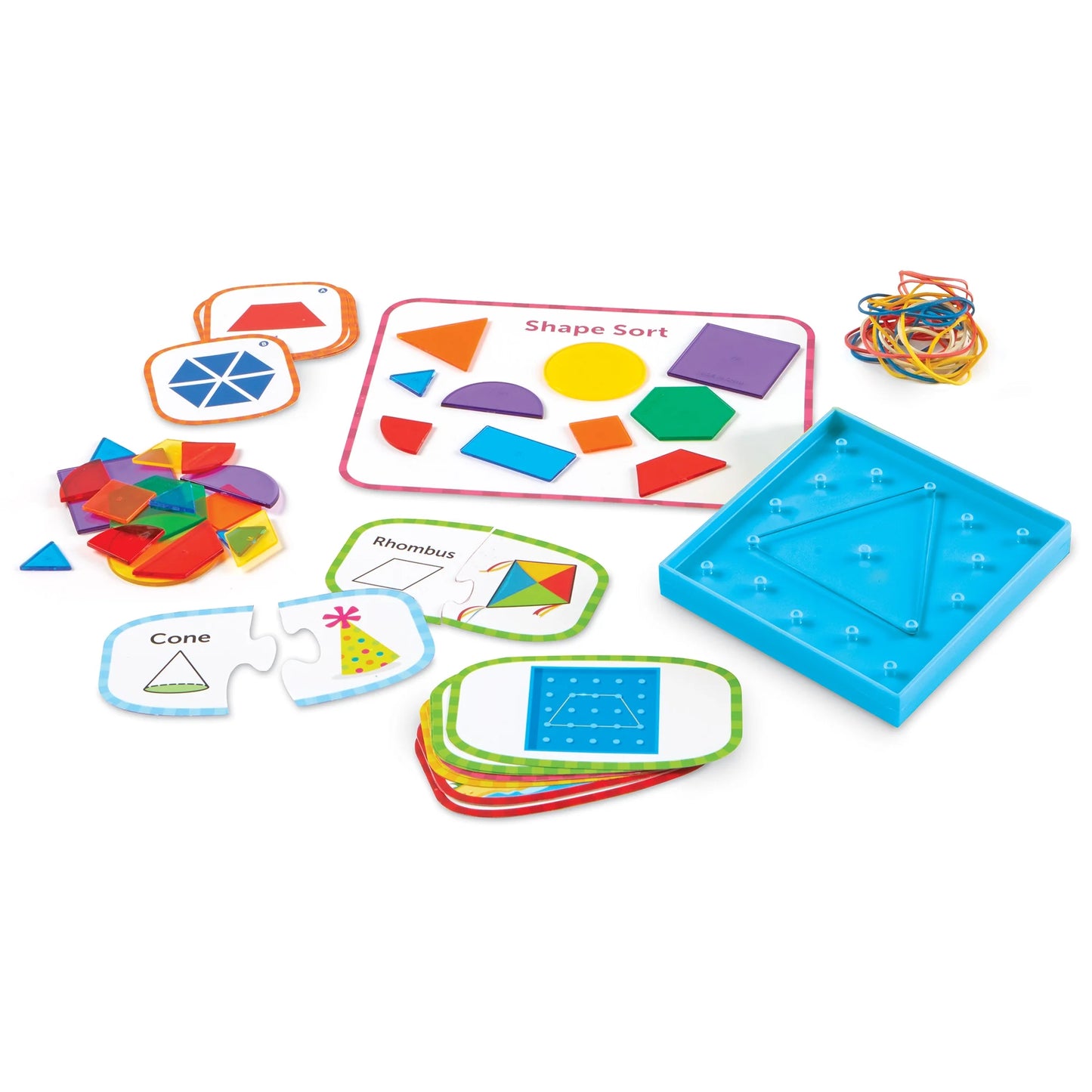 Skill Builders! 1St Grade Geometry - 128 Pieces, Boys and Girls Ages 6+ First Grade Learning Materials, Math Games for Kids