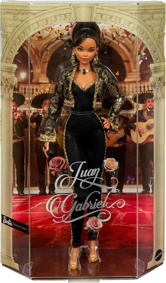 Barbie Signature Juan Gabriel Collectible Doll in Chic Black and Gold Suit NEW