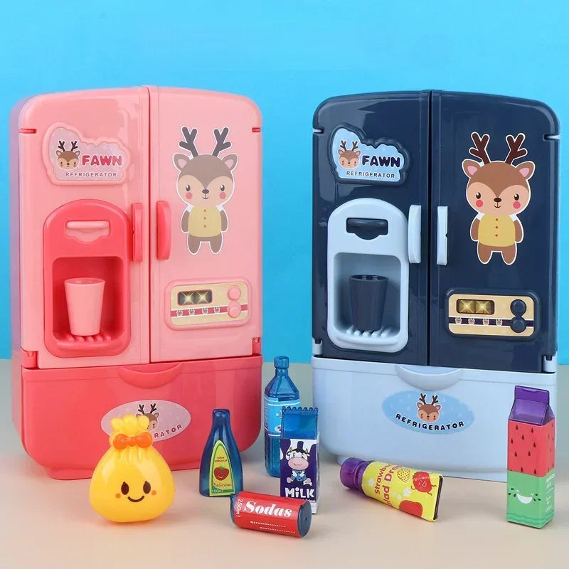 Mini Doll Fridge Fashion Furniture Kitchen Refrigerator for Barbie Accessories for Doll Dream House Play Toys Kids Pretend Play