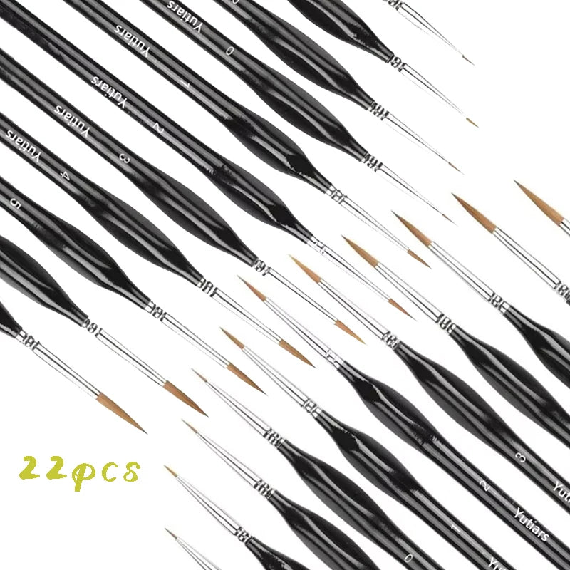 11/22Pcs Fine Detail Paint Brush Set - Sturdy & Precise Miniature Brushes - Ideal for Warhammer 40K, Model & Art Painting