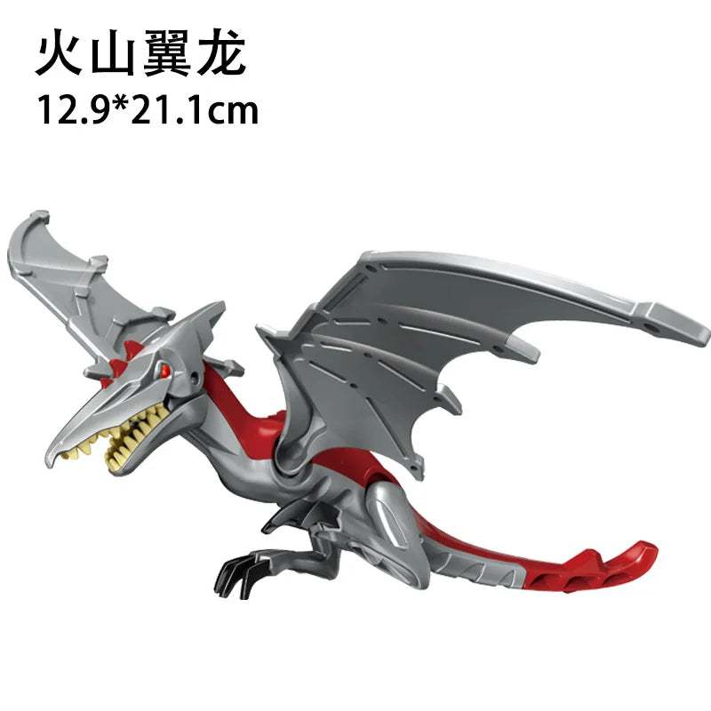 Jurassic World 3 Brutal Raptor Building Blocks Dinosaur Bricks Tyrannosaurus Indominus I-Rex Assemble Toy for Children