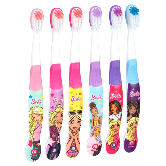Barbie Kids Toothbrushes, Manual Toothbrushes for Kids, Toothbrush for Toddlers 2-4 Years, Soft Toothbrushes, 6PK