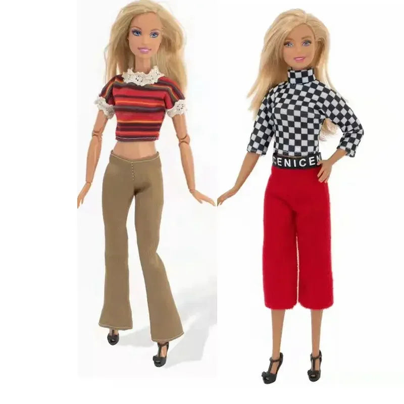 1/6 BJD Clothes for Barbie Doll Outfits Shirt Crop Tops Trousers Pants 11.5" Dolls Accessories for Barbie Clothes Kids Toys Gift
