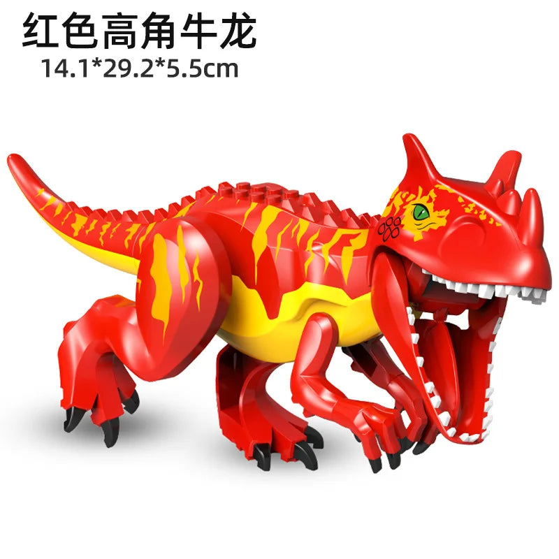 Jurassic World 3 Brutal Raptor Building Blocks Dinosaur Bricks Tyrannosaurus Indominus I-Rex Assemble Toy for Children