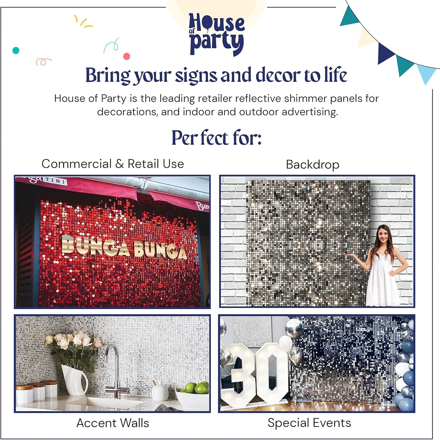 Pink Shimmer Wall Backdrop Panels - 24 Pcs | Valentine'S Day Square Sequin Backdrop, Shimmer Backdrop for Birthday, Wedding, Baby Shower, Bachelorette Party & Valentines Day Decorations