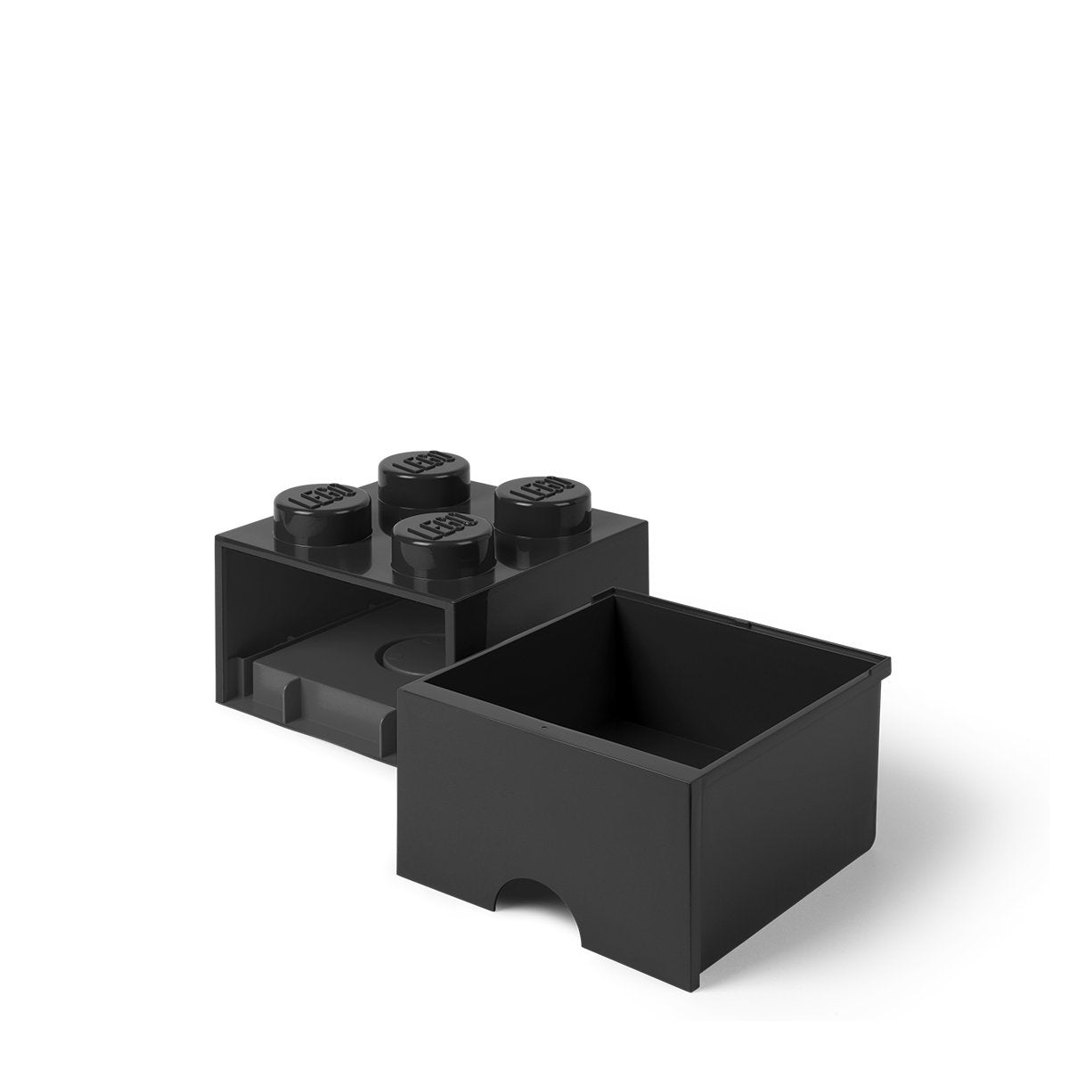 LEGO Brick Drawer, 4 Knobs, 1 Drawer, Stackable Storage Box, Black