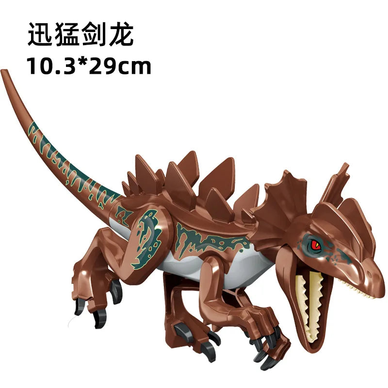 Jurassic World 3 Brutal Raptor Building Blocks Dinosaur Bricks Tyrannosaurus Indominus I-Rex Assemble Toy for Children