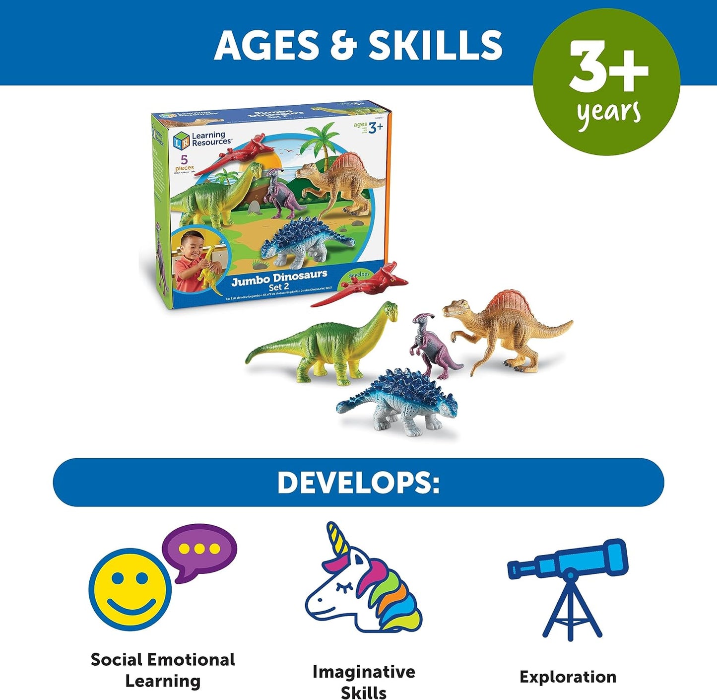 Jumbo Expanded Set - 5 Pieces, Ages 3+, Toys for Toddlers, Action Figure Toys, Kids' Play Creature Figures