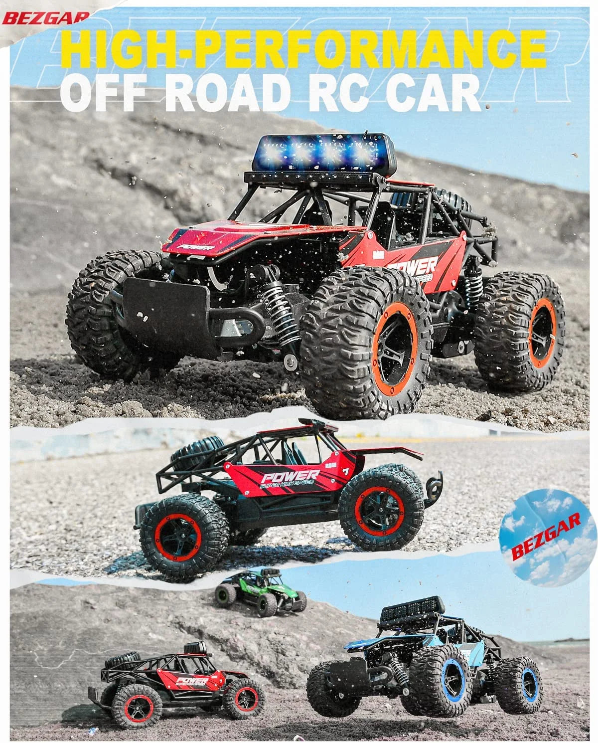 Remote Control Cars, 1:14 RC Cars RC Monster Trucks for Kids Adults, Electronic Boy Toys Age 5-7 8-11 Birthday Gifts