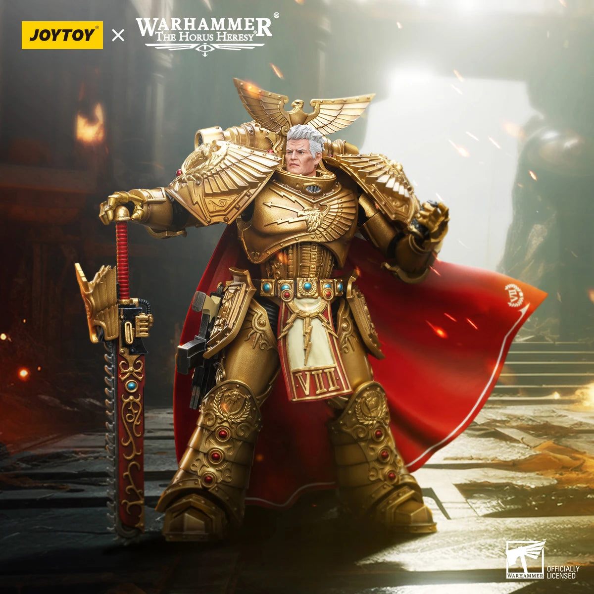 JOYTOY Warhammer 40K 1/18 Action Figures Anime 18Cm Imperial Fists Rogal Dorn, Primarch of the Vllth Legion